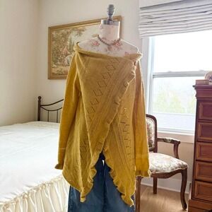 Yellow boho ruffle cardigan